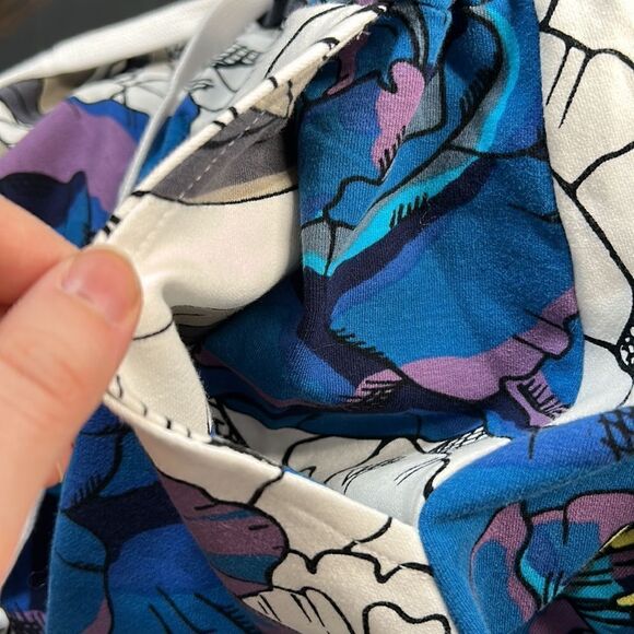 𝅺home-lee Midi Blue Peony Print Skirt 8-10 Medium NWT - Picture 3 of 7